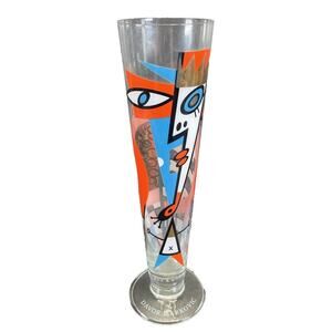 RITZENHOFF Tall Pilsner Beer Glass Flute by Davor Markovic Cubist Face Abstract